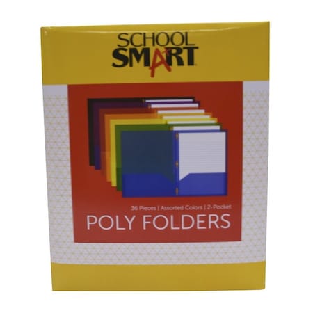 FOLDER  TWO-POCKET POLY WITH FASTENERS  ASST SET OF 36 PK